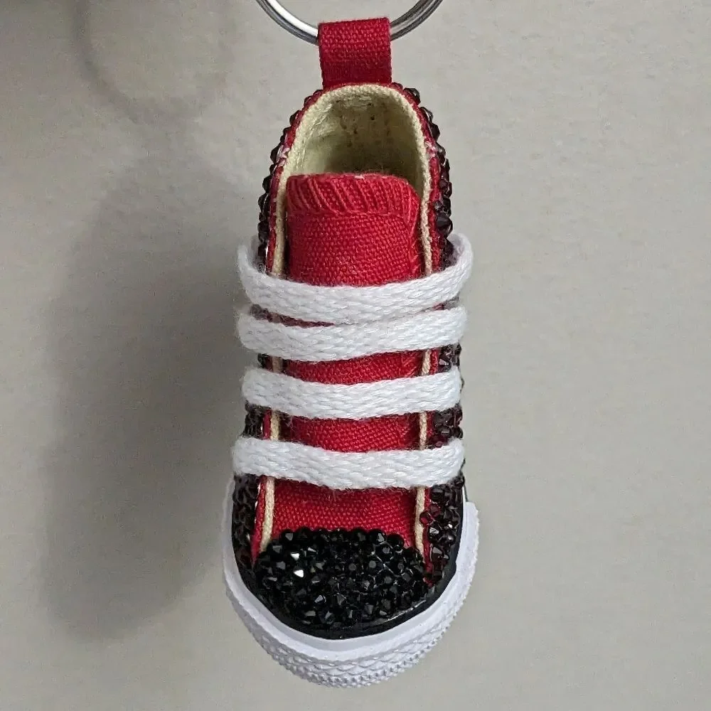 Custom order - toddle Converse Trinidad flag and matching keychain